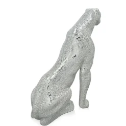Majestic Panther 80cm Silver Resin Indoor Sculpture