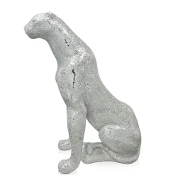 Majestic Panther 80cm Silver Resin Indoor Sculpture