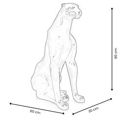 Majestic Panther 80cm Silver Resin Indoor Sculpture