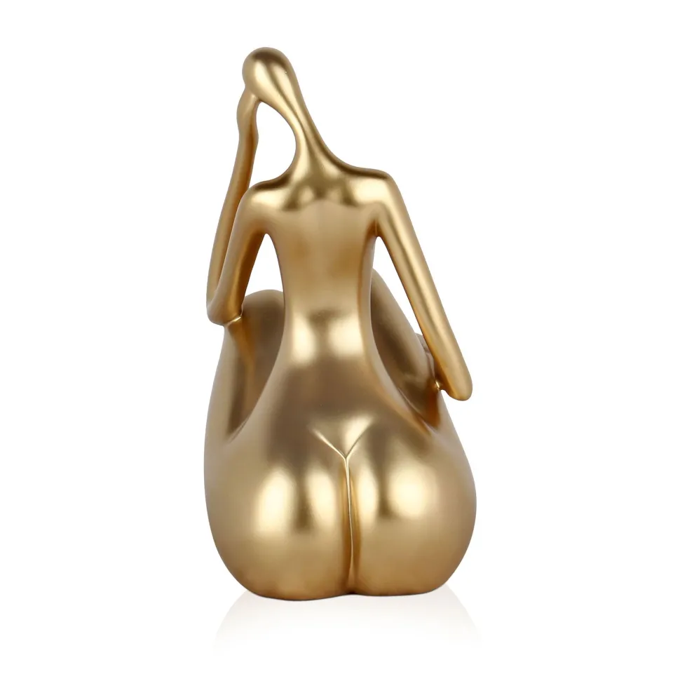 Mindful Grace 26cm Gold Resin Indoor Sculpture