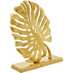 Monsera Leaf 37cm Gold Metal Indoor Sculpture