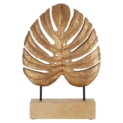 Monsera Leaf 45cm Gold Wood Indoor Sculpture