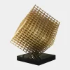 Multiverse 100cm Gold Geometric Metal Garden Sculpture