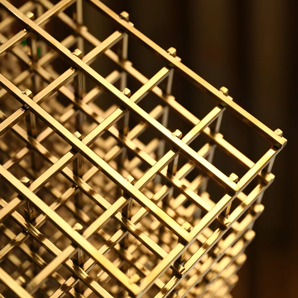 Multiverse 100cm Gold Geometric Metal Garden Sculpture