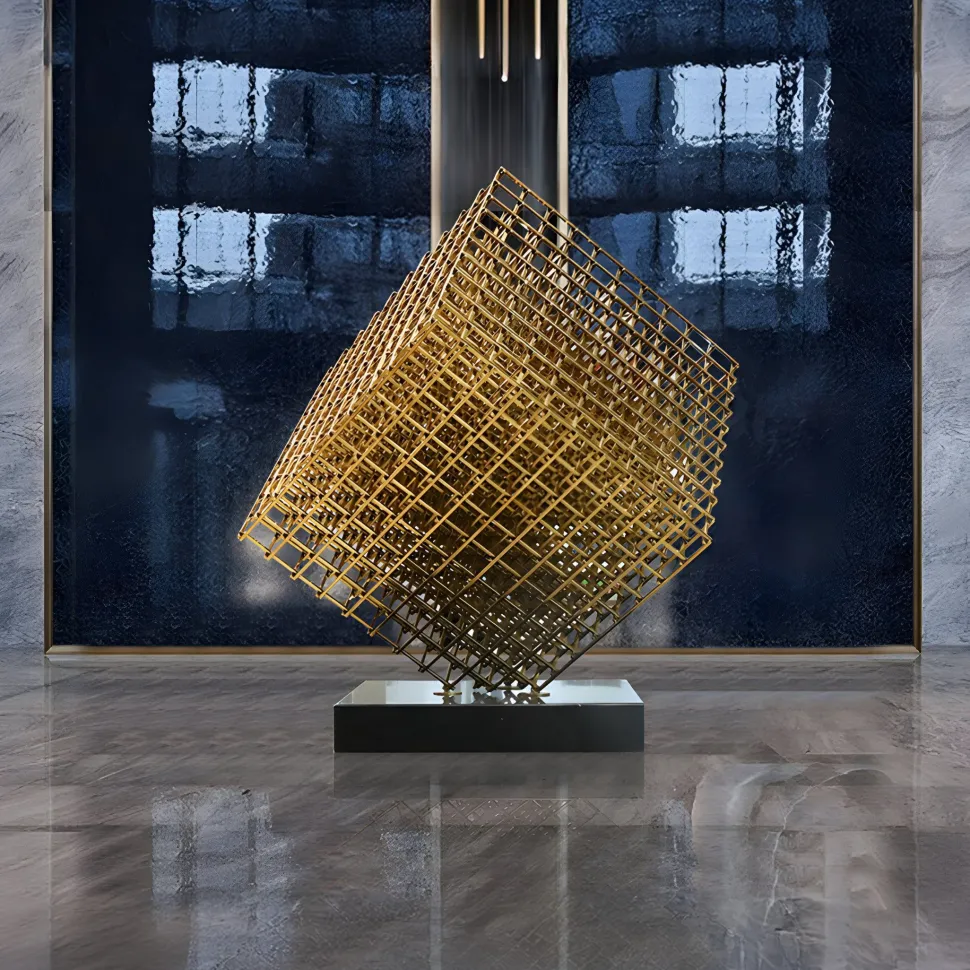 Multiverse 120cm Silver Geometric Metal Garden Sculpture