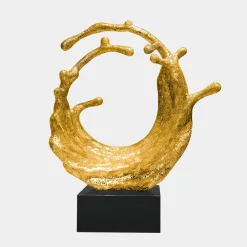 Oceanic Wave 117cm Gold Metal Indoor Sculpture