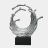 Oceanic Wave 117cm Silver Metal Indoor Sculpture