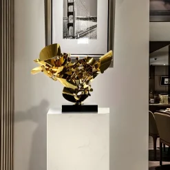 Opal Bloom 53cm Gold Metal Indoor Sculpture