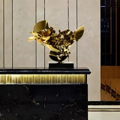 Opal Bloom 53cm Gold Metal Indoor Sculpture