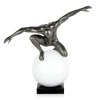 Orbital Balance 47cm Anthracite Resin Indoor Sculpture
