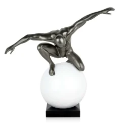 Orbital Balance 47cm Anthracite Resin Indoor Sculpture