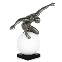 Orbital Balance 47cm Anthracite Resin Indoor Sculpture