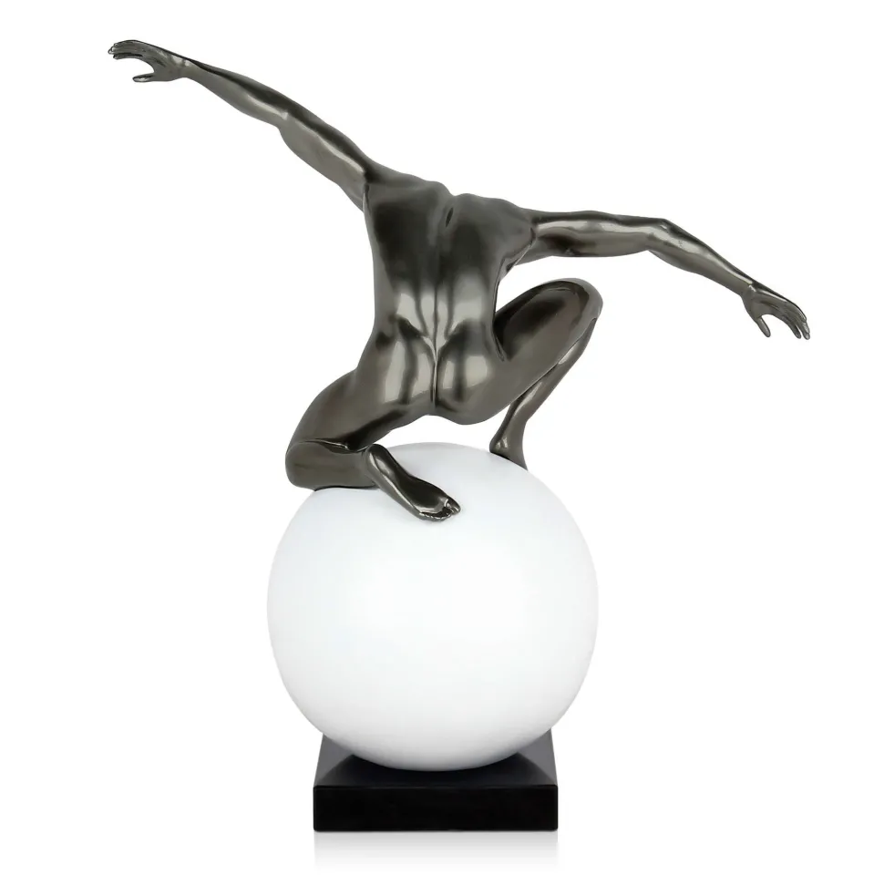 Orbital Balance 47cm Anthracite Resin Indoor Sculpture