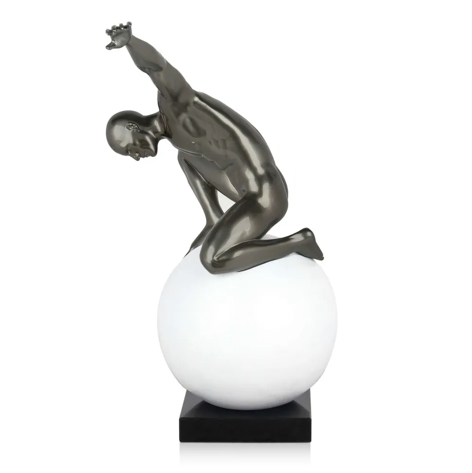 Orbital Balance 47cm Anthracite Resin Indoor Sculpture