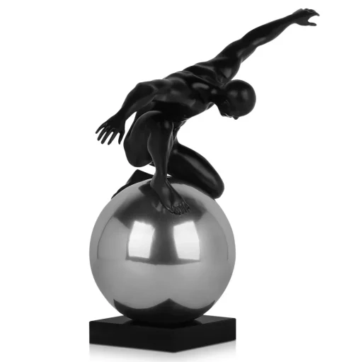 Orbital Balance 65cm Black Resin Indoor Sculpture