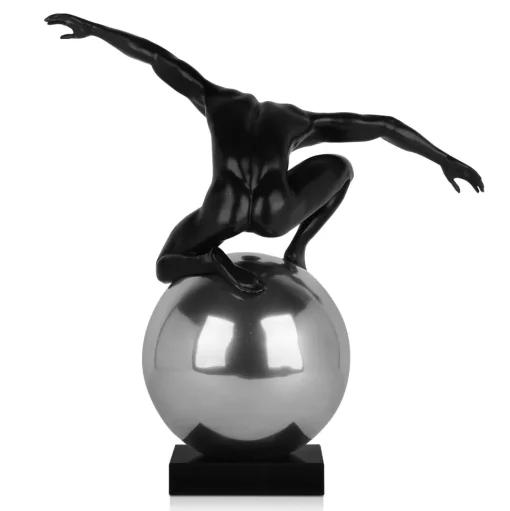 Orbital Balance 65cm Black Resin Indoor Sculpture