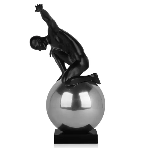 Orbital Balance 65cm Black Resin Indoor Sculpture