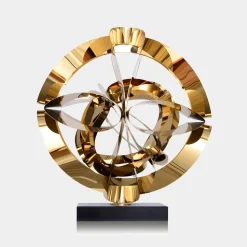 Orbital Chaos 55cm Gold Metal Indoor Sculpture