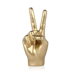 Peace Hand 28cm Gold Resin Indoor Sculpture