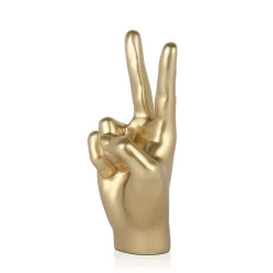 Peace Hand 28cm Gold Resin Indoor Sculpture