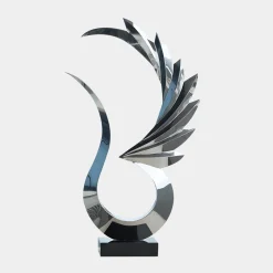 Phoenix Inferno 102cm Silver Metal Indoor Sculpture