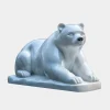 Polar Bear 65cm White Marble Garden Statue v1