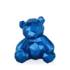 Polygon Bear 20cm Blue Resin Indoor Sculpture