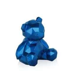 Polygon Bear 20cm Blue Resin Indoor Sculpture