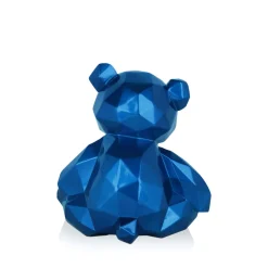 Polygon Bear 20cm Blue Resin Indoor Sculpture