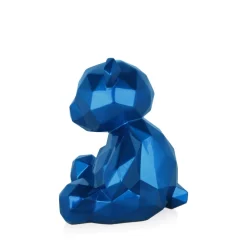 Polygon Bear 20cm Blue Resin Indoor Sculpture