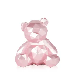 Polygon Bear 20cm Pink Resin Indoor Sculpture