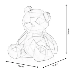Polygon Bear 20cm White Resin Indoor Sculpture
