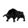Polygon Bull 25cm Black Resin Indoor Sculpture