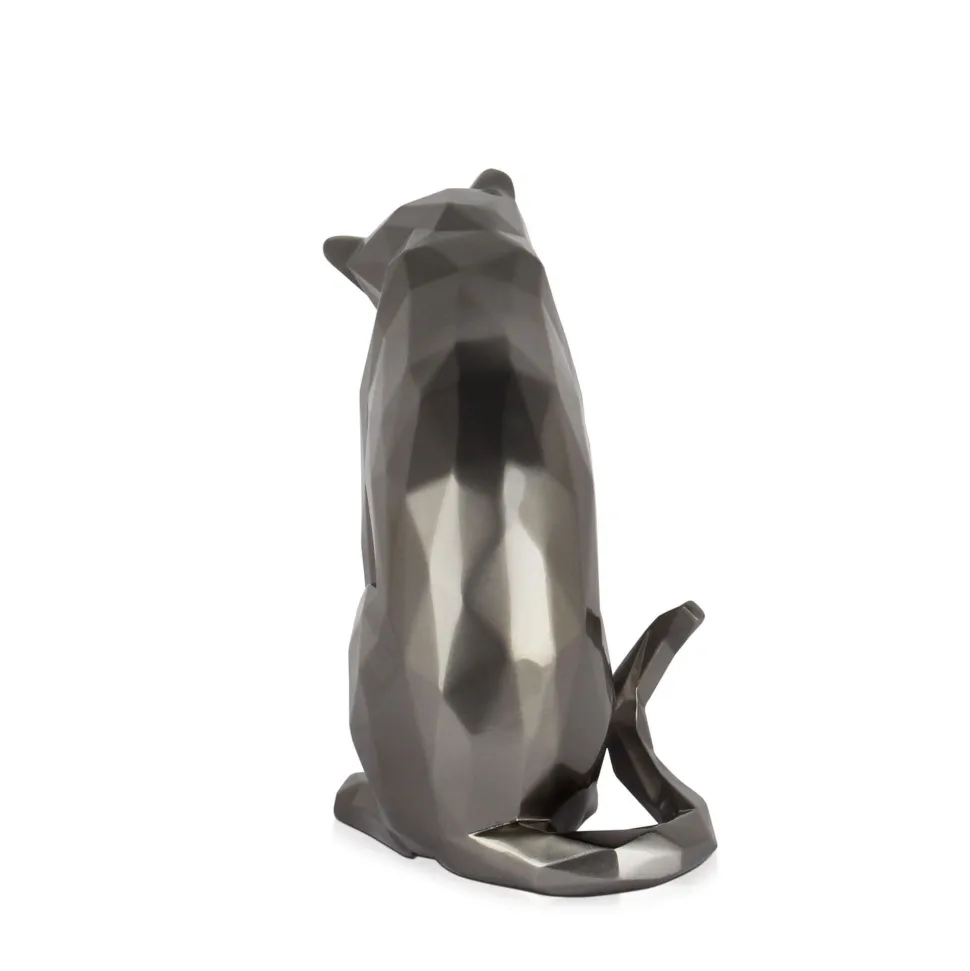 Polygon Cat 24cm Anthracite Resin Indoor Sculpture