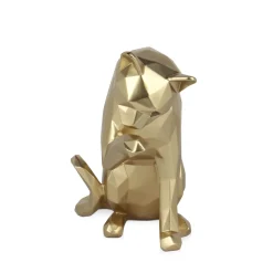 Polygon Cat 24cm Gold Resin Indoor Sculpture