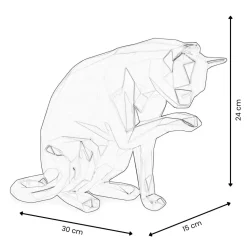 Polygon Cat 24cm Gold Resin Indoor Sculpture