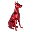 Polygon Doberman 82cm Red Resin Indoor Sculpture