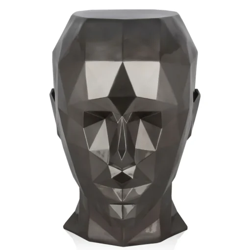 Polygon Female Head 55cm Anthracite Side Table Sculpture