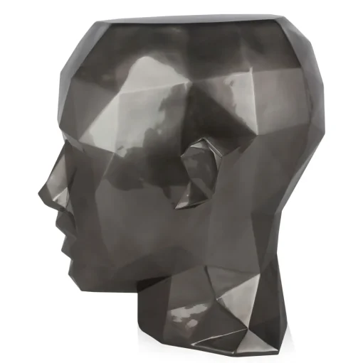 Polygon Female Head 55cm Anthracite Side Table Sculpture