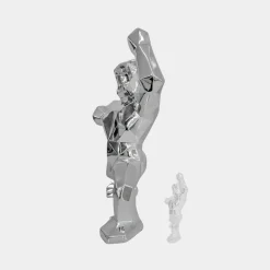 Polygon Gorilla 135cm Chrome Resin Indoor Sculpture