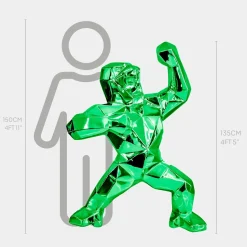 Polygon Gorilla 135cm Green Resin Indoor Sculpture