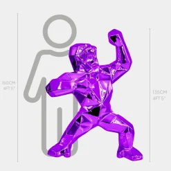 Polygon Gorilla 135cm Purple Resin Indoor Sculpture