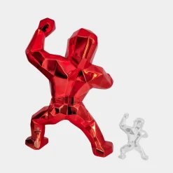 Polygon Gorilla 135cm Red Resin Indoor Sculpture