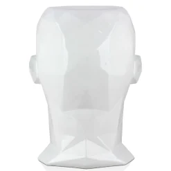 Polygon Male Head 55cm White Side Table Sculpture