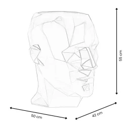 Polygon Male Head 55cm White Side Table Sculpture