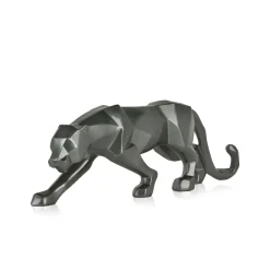 Polygon Panther 14cm Anthracite Resin Indoor Sculpture