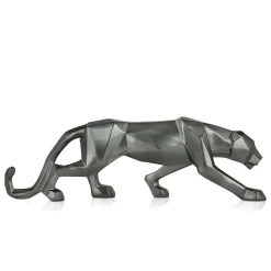 Polygon Panther 14cm Anthracite Resin Indoor Sculpture