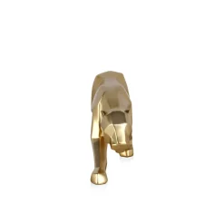 Polygon Panther 14cm Gold Resin Indoor Sculpture