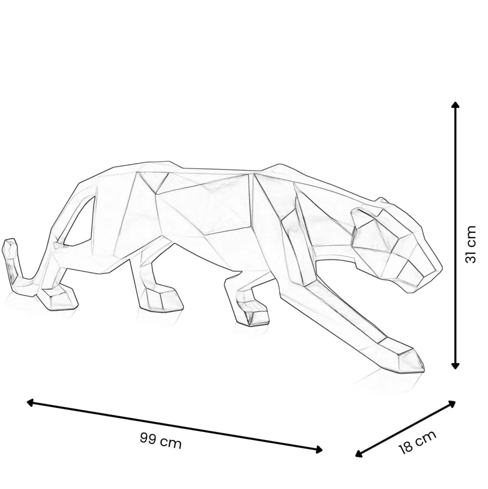 Polygon Panther 31cm Gold Resin Indoor Sculpture