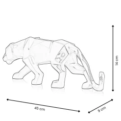 Polygon Panther 14cm Gold Resin Indoor Sculpture